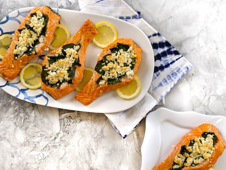 Spinach-Feta Stuffed Salmon