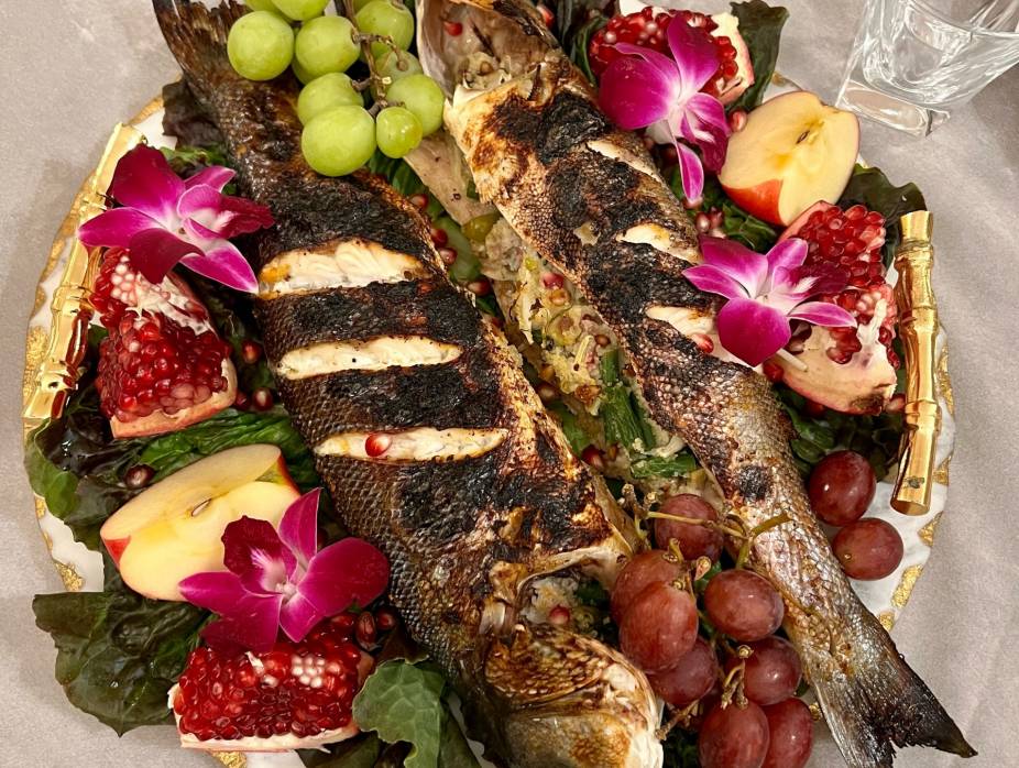 Roasted Stuffed Bronzini