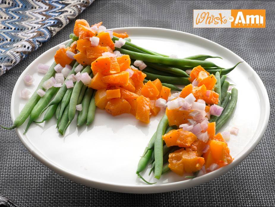 Haricot Verts with Butternut Squash and Mango Vinaigrette