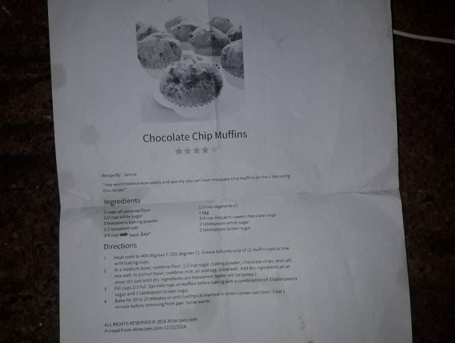 chocolate chip muffins