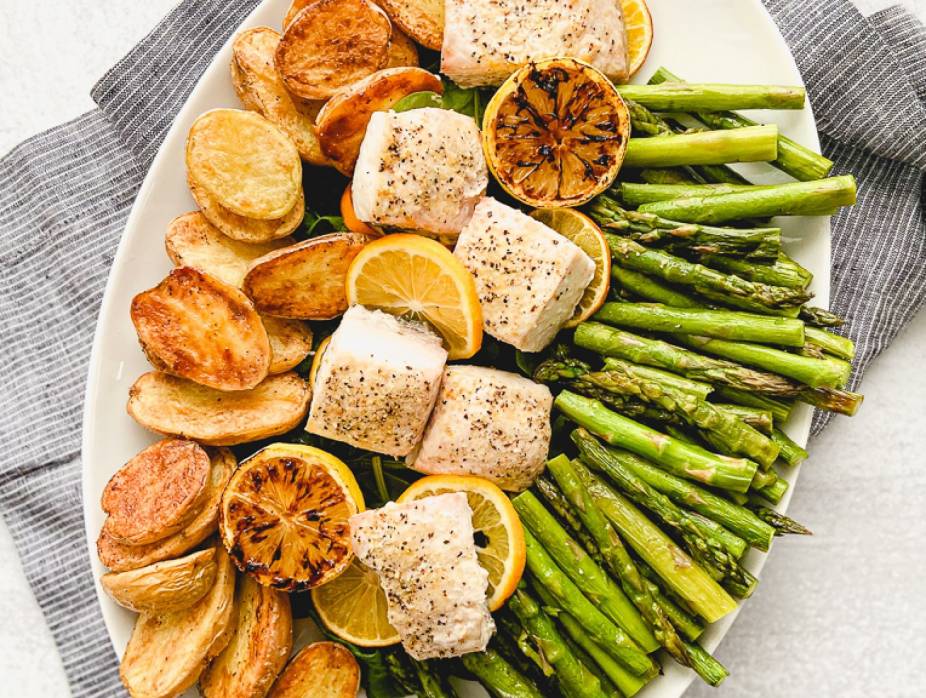 Lemony Sheet Pan Fish and Veggies