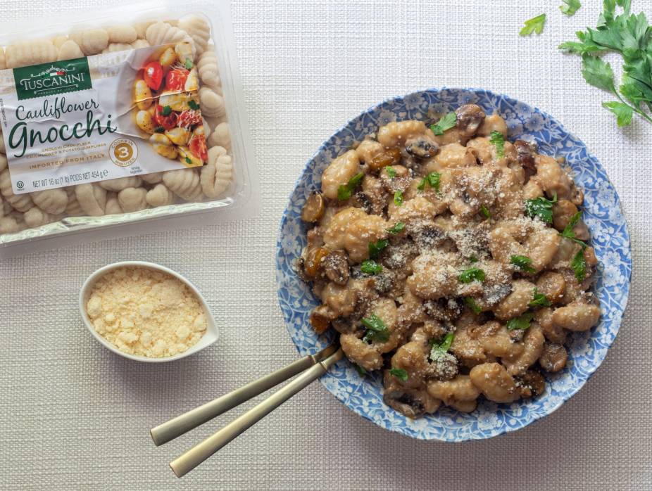 Creamy Teriyaki and Chestnut Cauliflower Gnocchi
