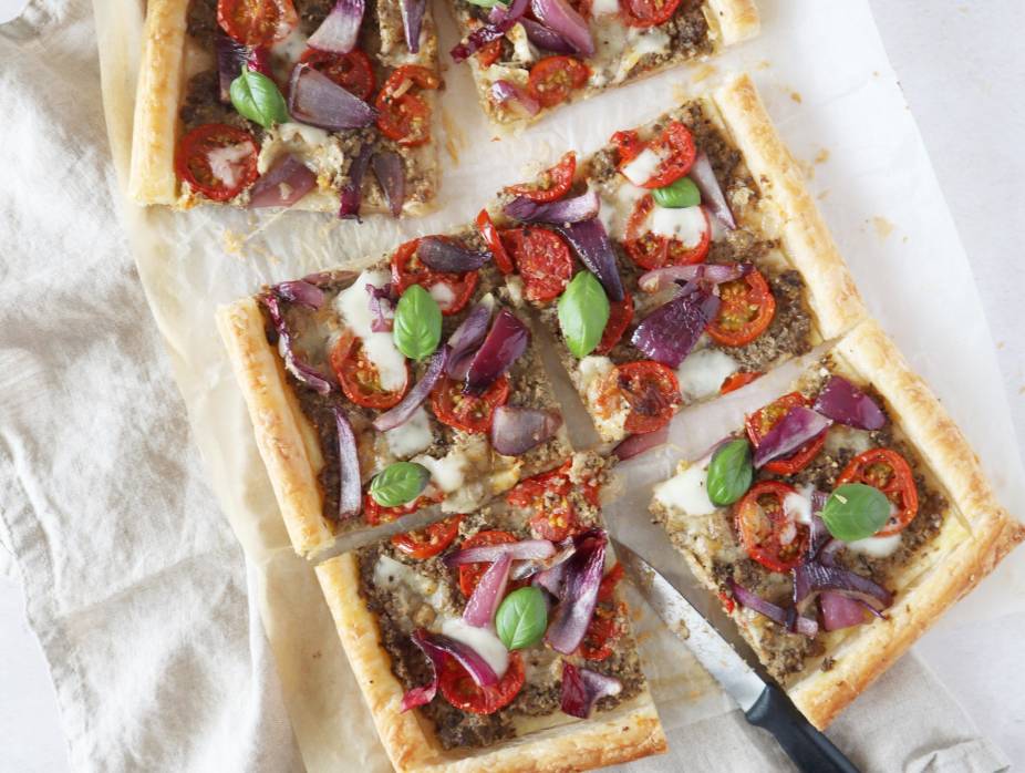 Tomato, Mozzarella and Olive Tapenade Tart