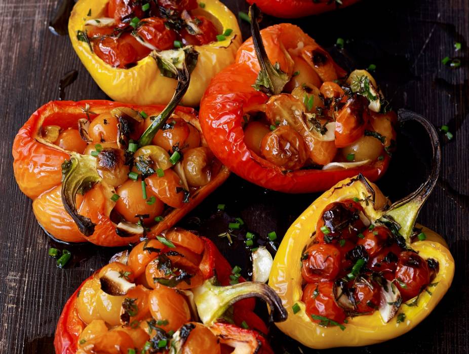 OvenCharred TomatoStuffed Peppers