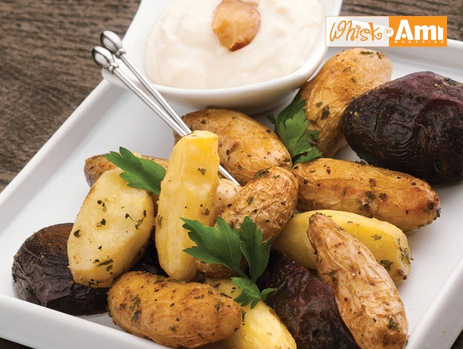 Roasted Fingerling Potatoes with Roasted Garlic Mayonnaise