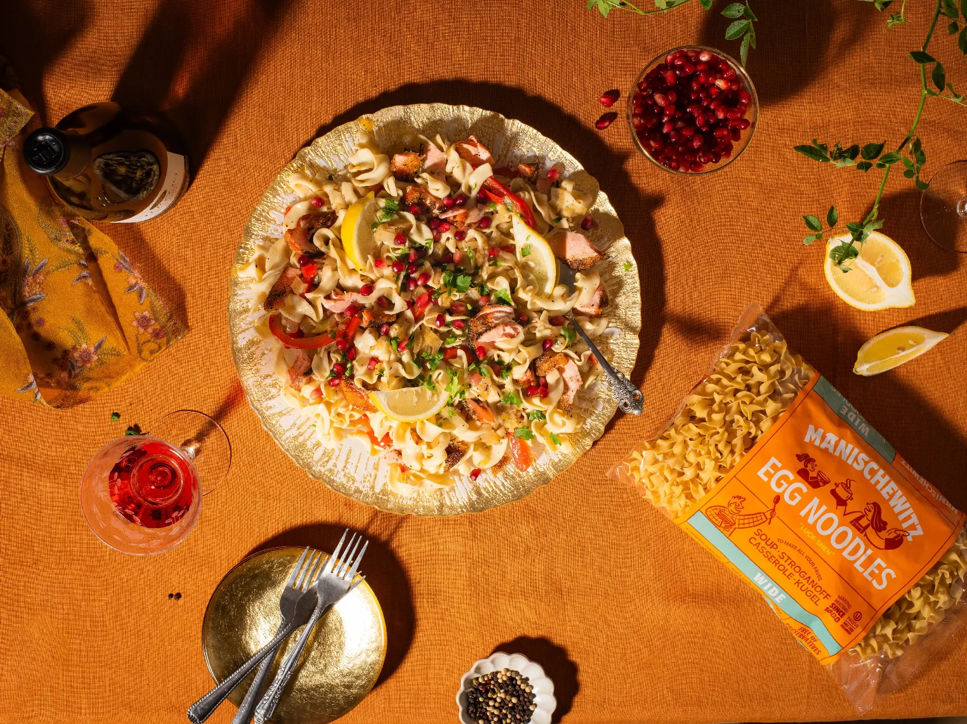 Holy Noodles  (Pasta Salad with Rosh Hashanah Simanim)