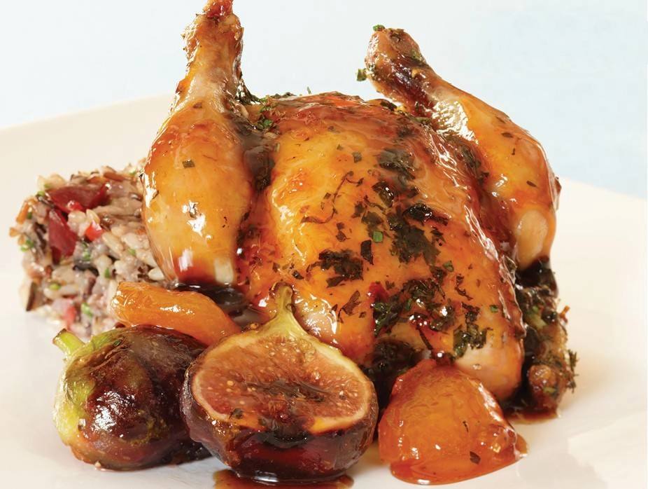 Apricot Balsamic Cornish Hens