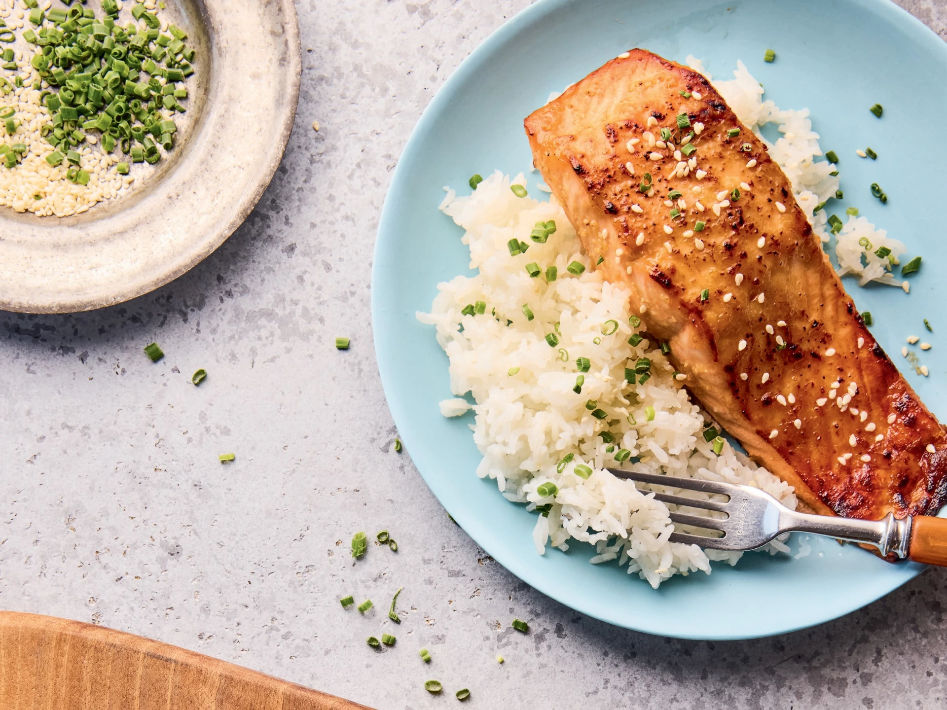 Miso Salmon and Chive Rice