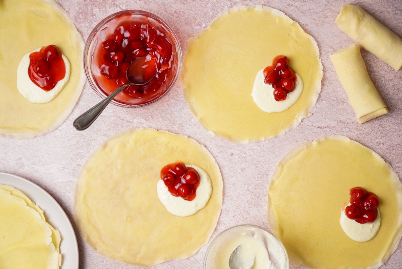 Cherry Cheesecake Blintzes