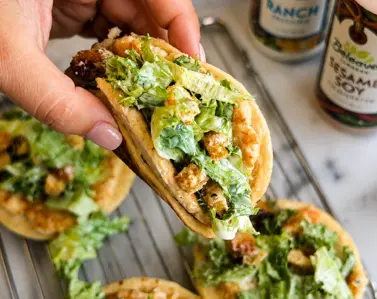 Sesame Soy Smash Chicken Tacos