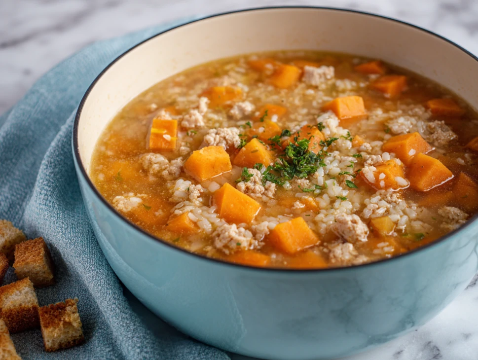 Chunky Sweet Potato Turkey Soup