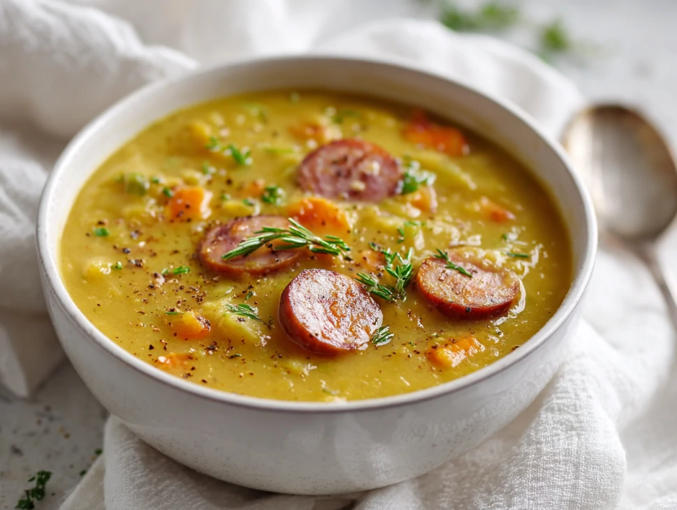 Yellow Split Pea and Frankfurter Soup