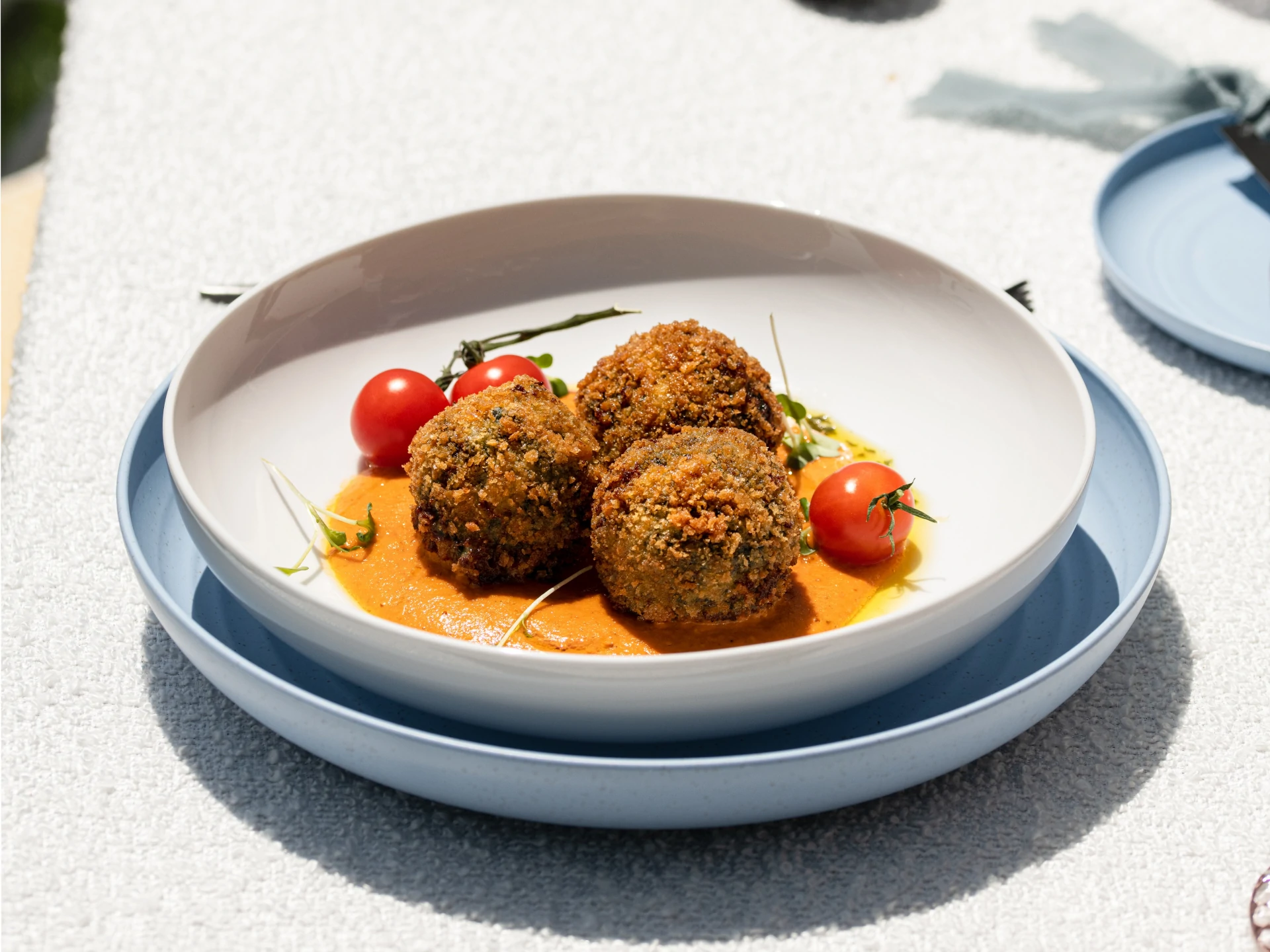 Breaded Spinach Cheese Bites with a Creamy Rosa Sauce