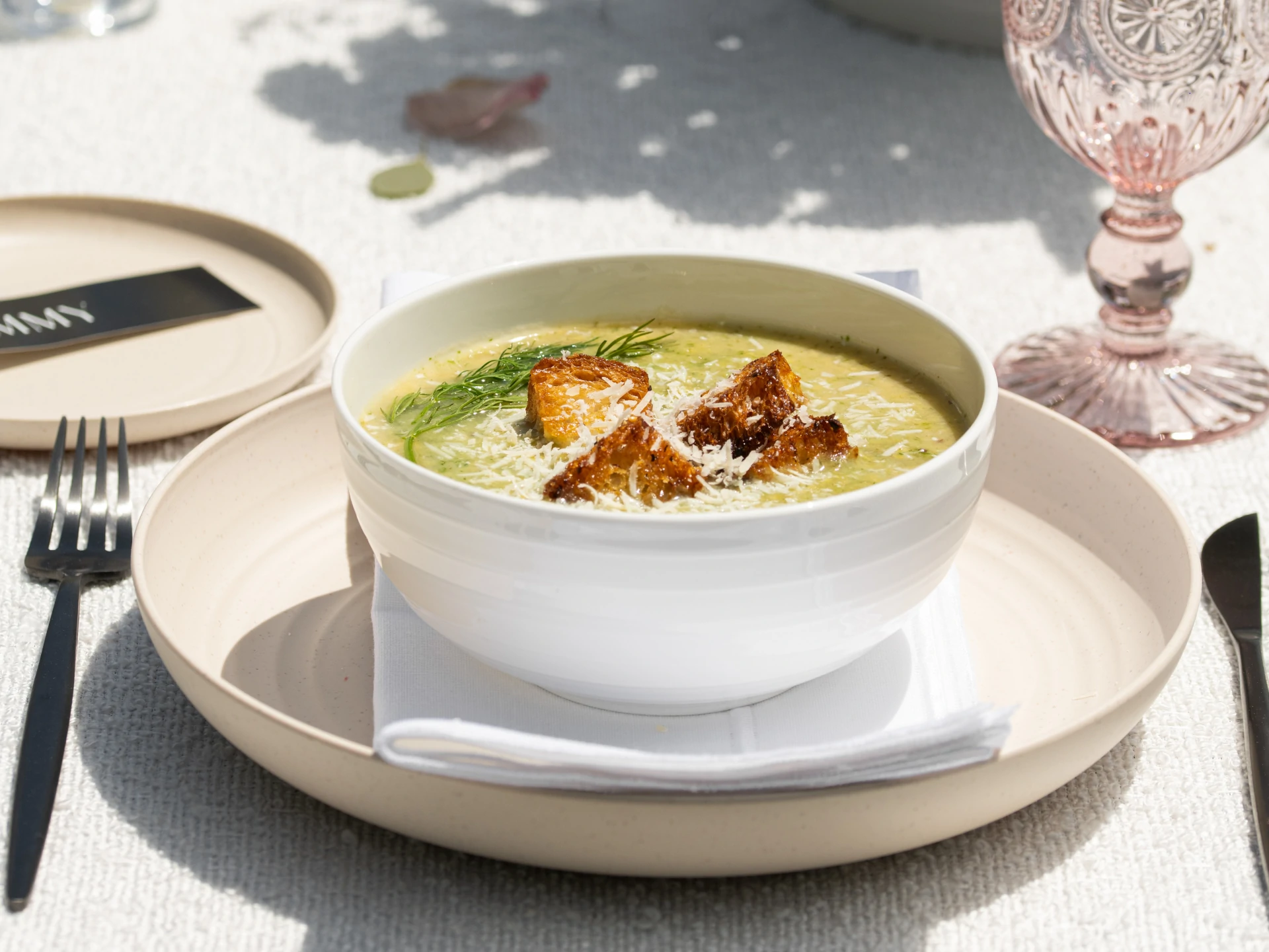 Corn Dill Chowder with Sourdough Garlic Croutons