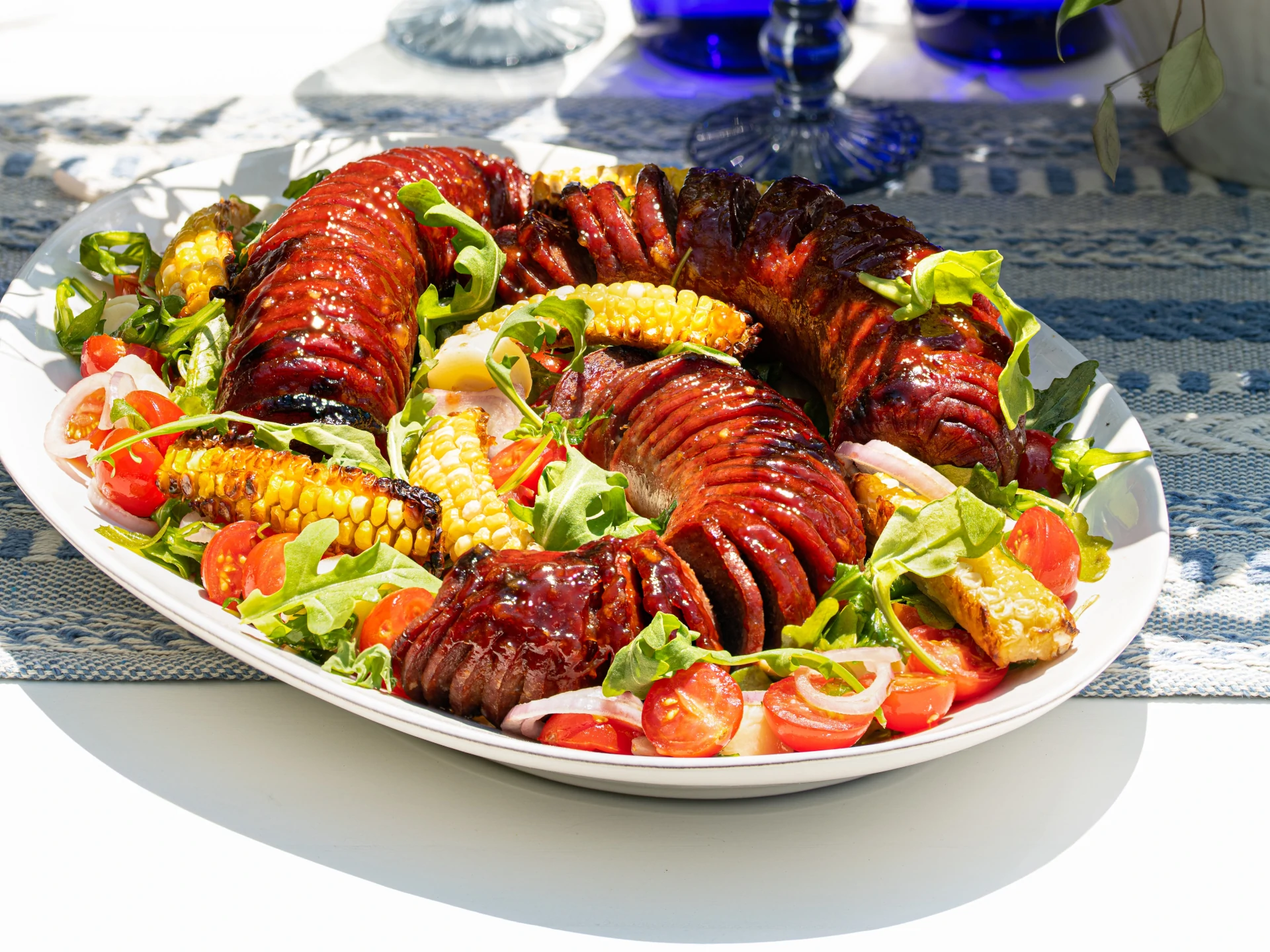 Hasselback Salami over Salad
