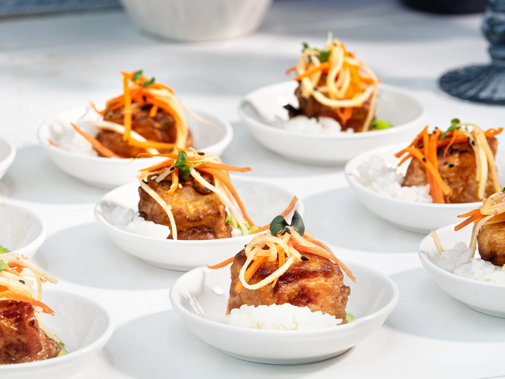 Sushi Salmon Bites with Daikon-Carrot Slaw