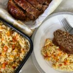 Meatloaf with Baked Vegetable Orzo