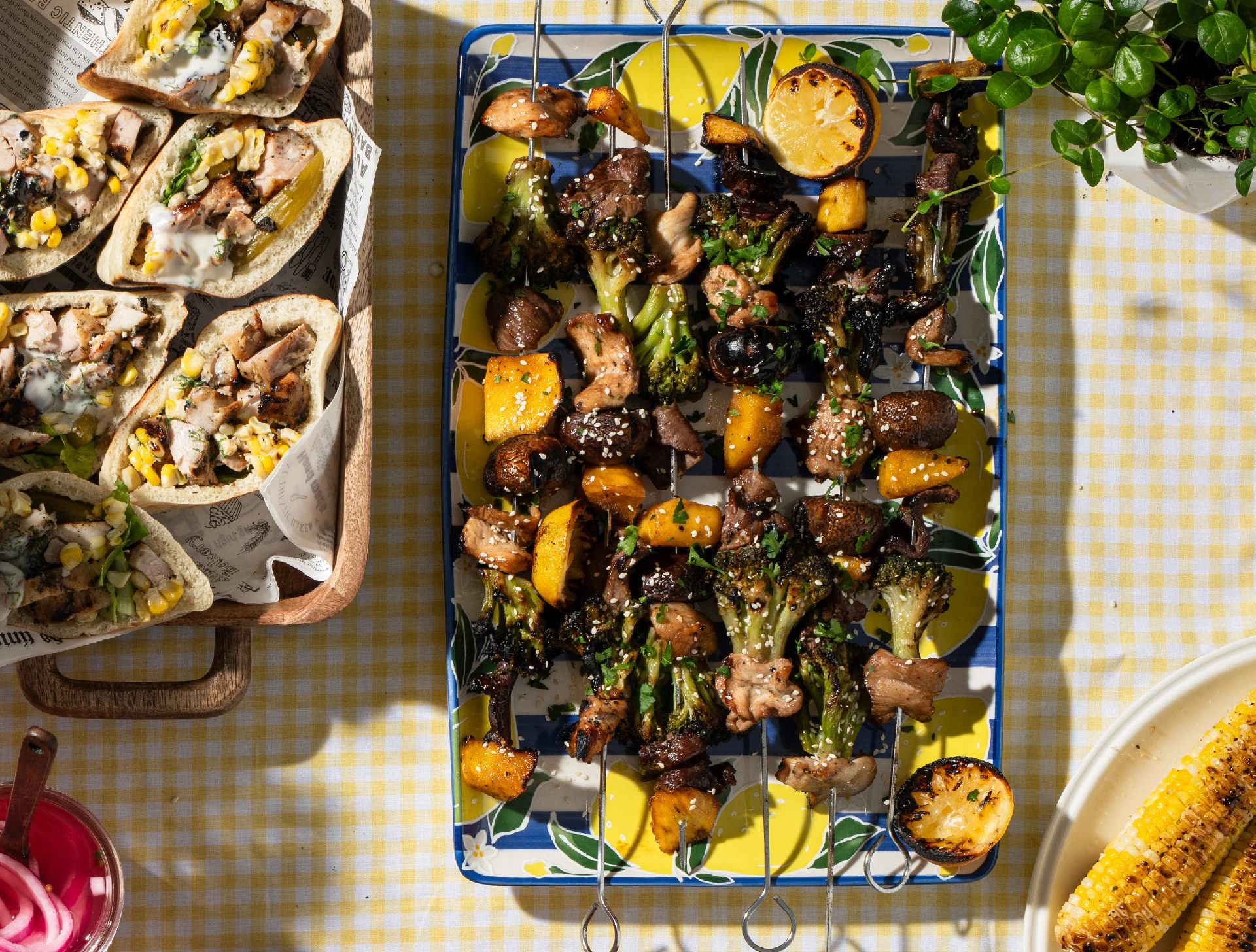 Duo Chicken and Steak Sesame Skewers