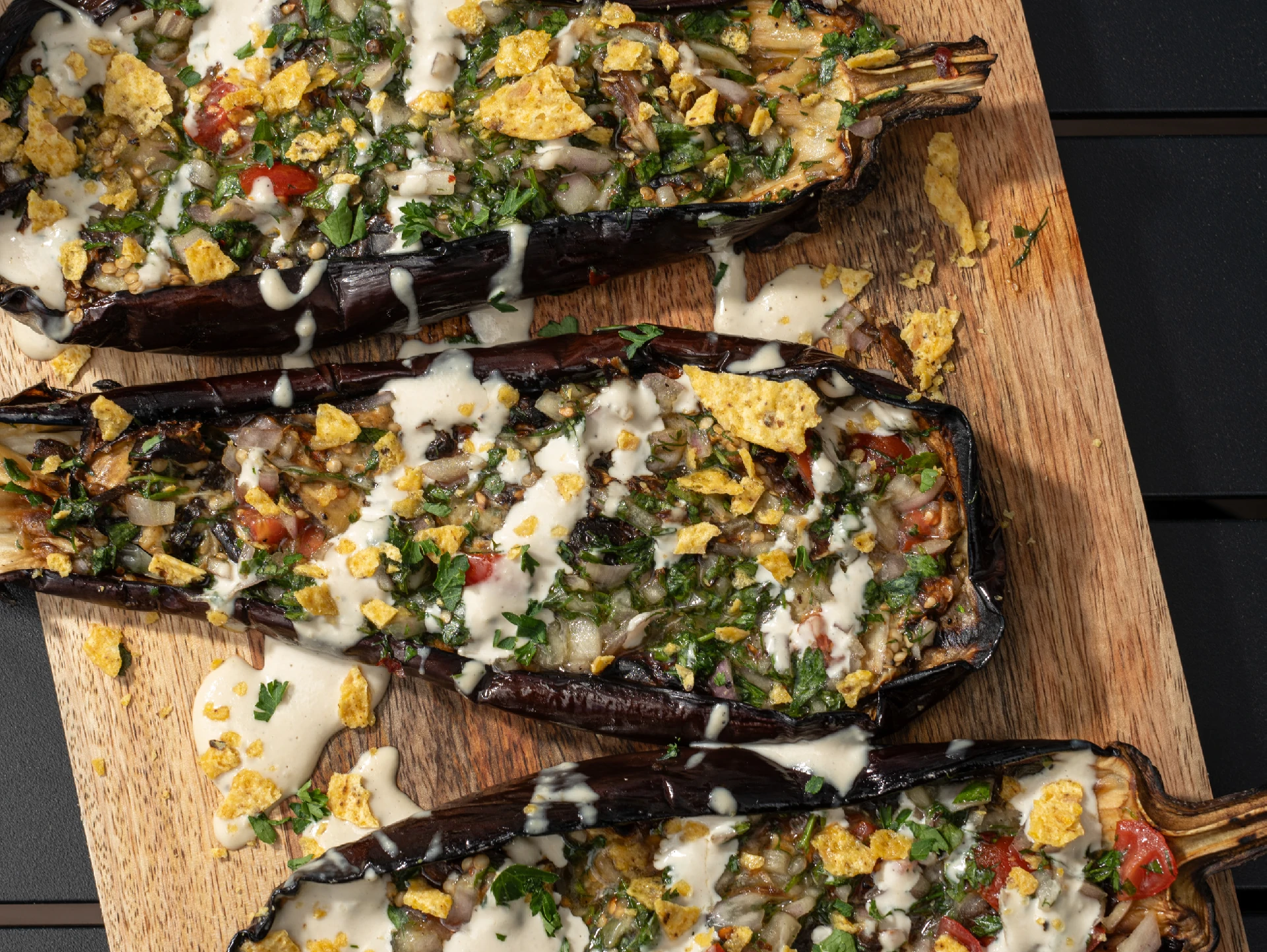 Grilled Eggplant with Chimichurri Salad