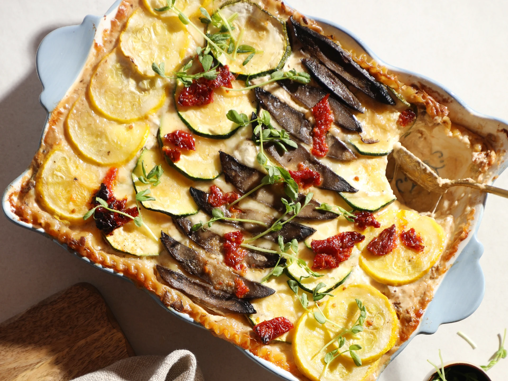 Buttery Squash and Mushroom Alfredo Lasagna
