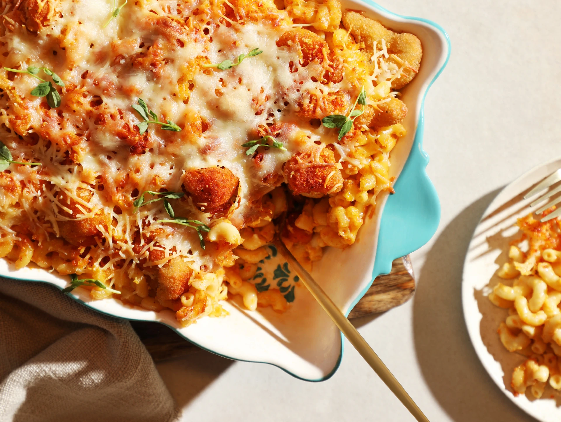 Crispy Cauliflower Mac & Cheese Bake