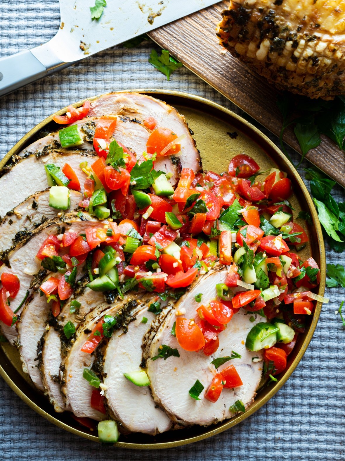 Marinated Turkey Roast with Mediterranean Salsa