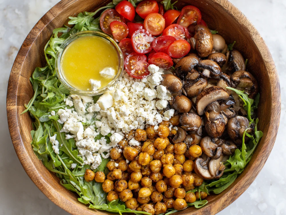Roasted Mushroom and Chickpea Salad