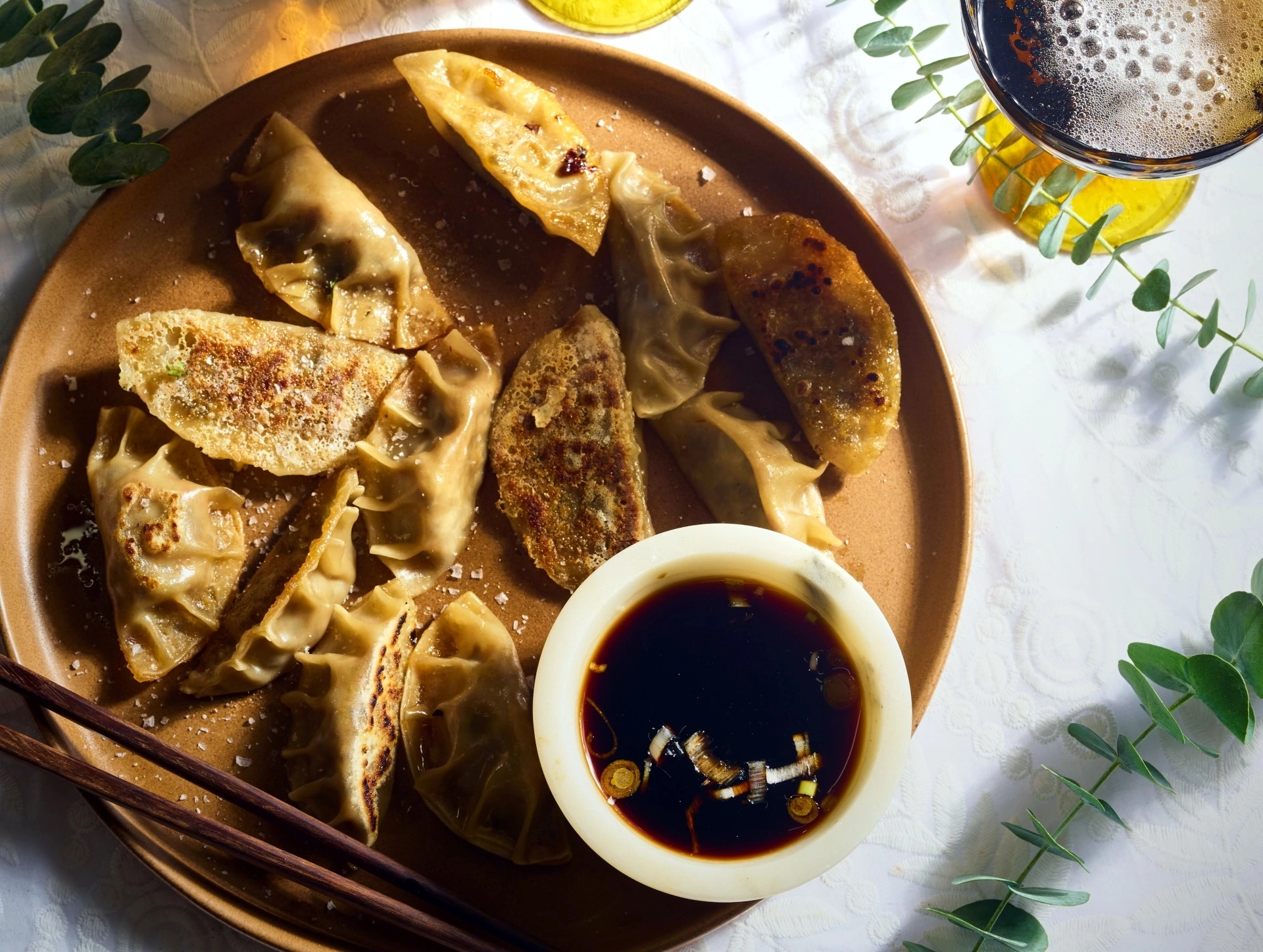 Crispy Skirt Mushroom Potstickers