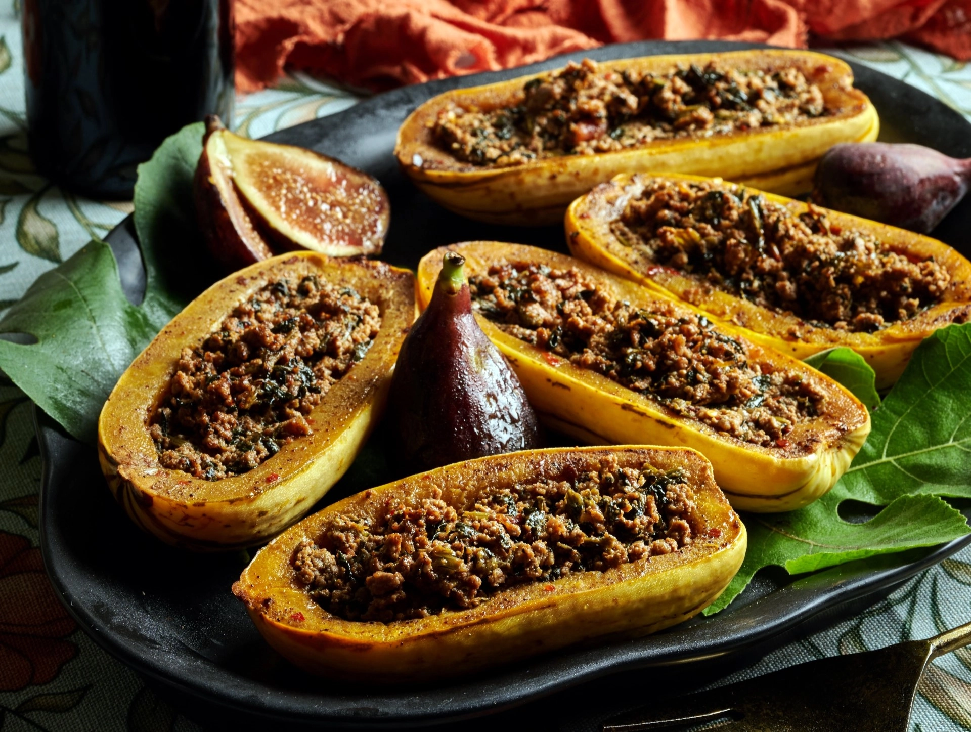 Spicy Meat-Filled Delicata Squash