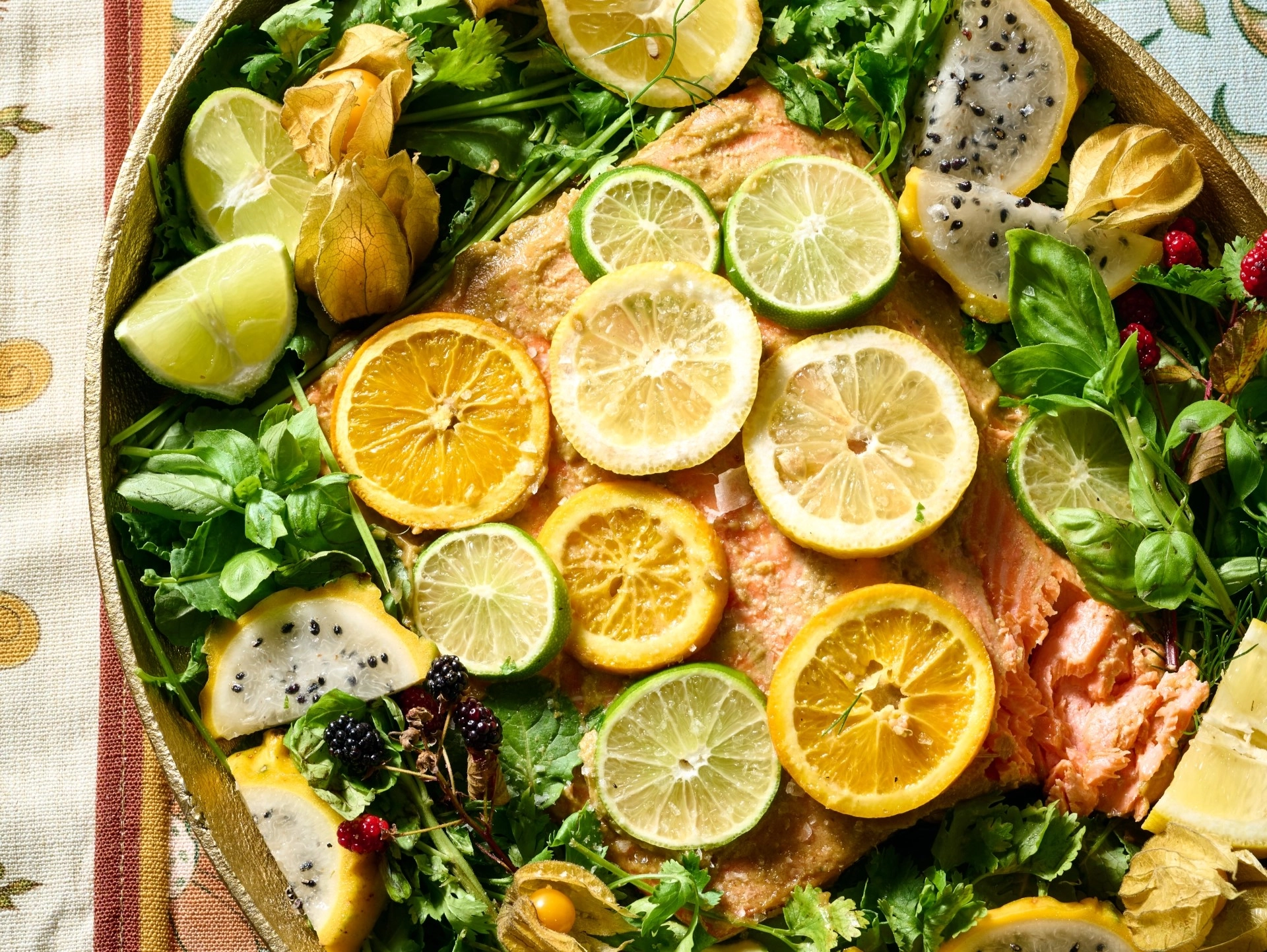 Citrus Salmon With Date and Herb Paste