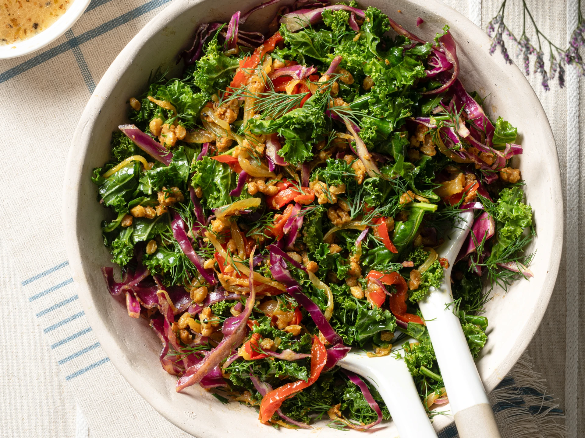 Crispy Farro Salad with Lemon-Garlic Dressing