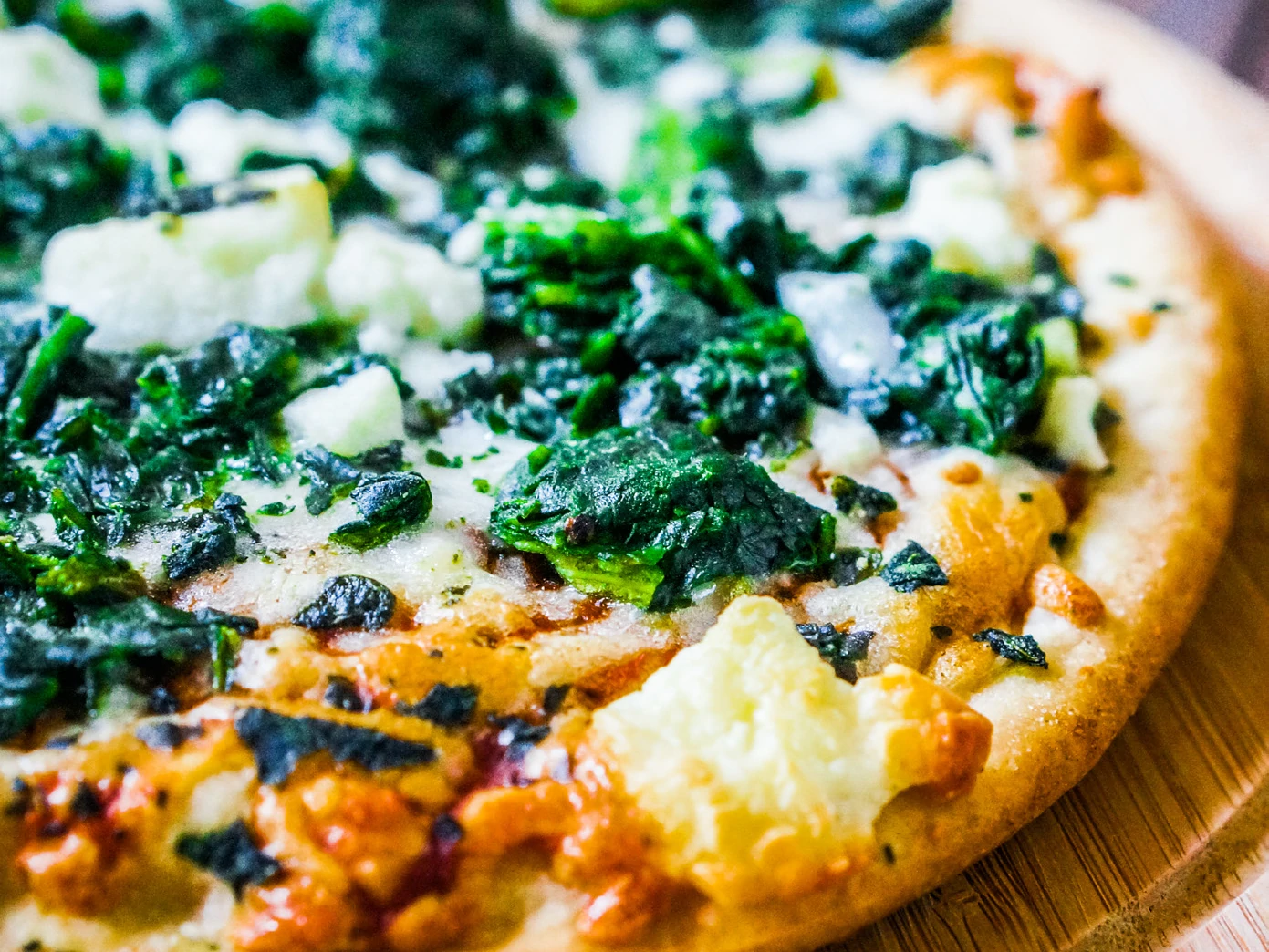 Spinach Pizza with My Favorite Toppings