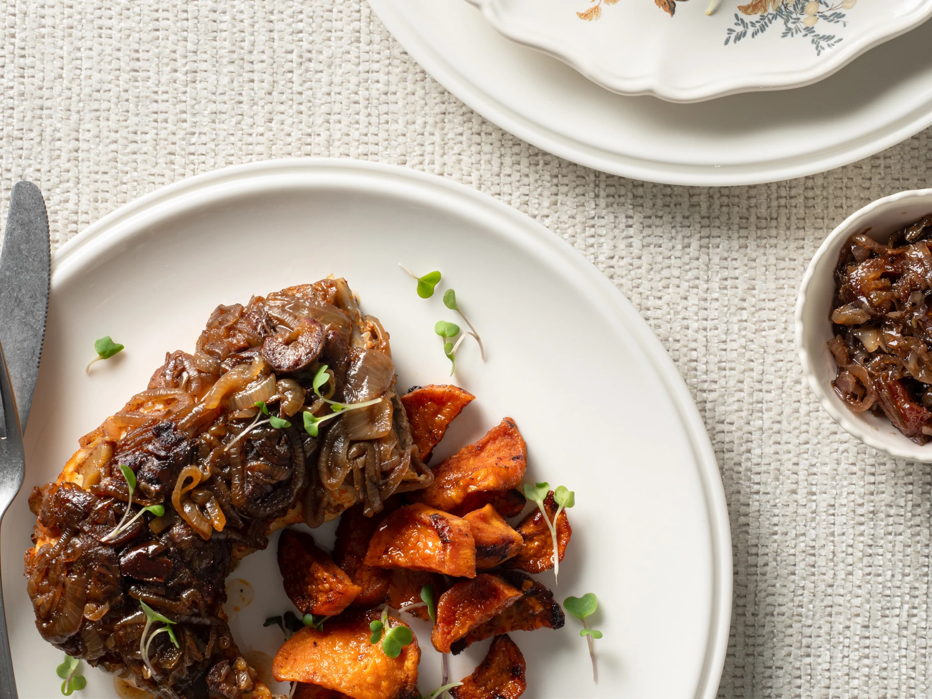 Date Balsamic Shallot Jam with Roast Chicken