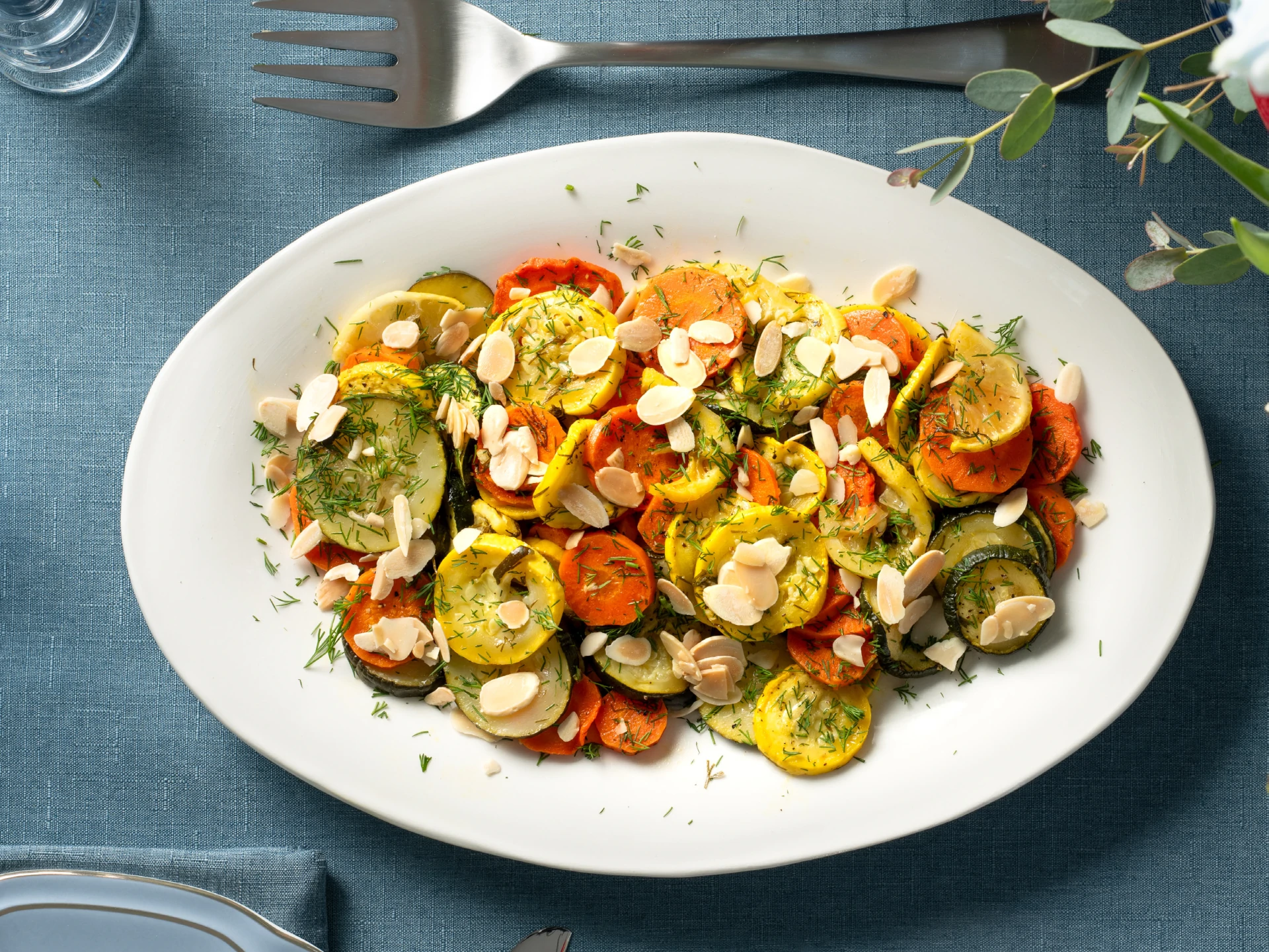 Lemon-Dill Roasted Squash and Carrots