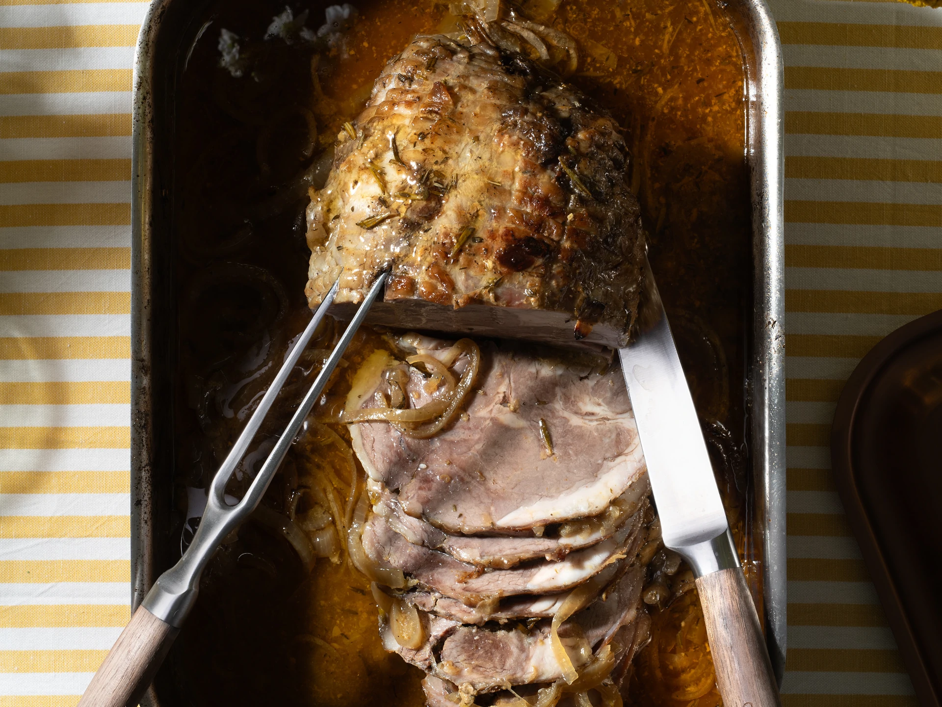 Slow-Roasted Lamb Shoulder Roast with Garlic, Herbs, and Lemon