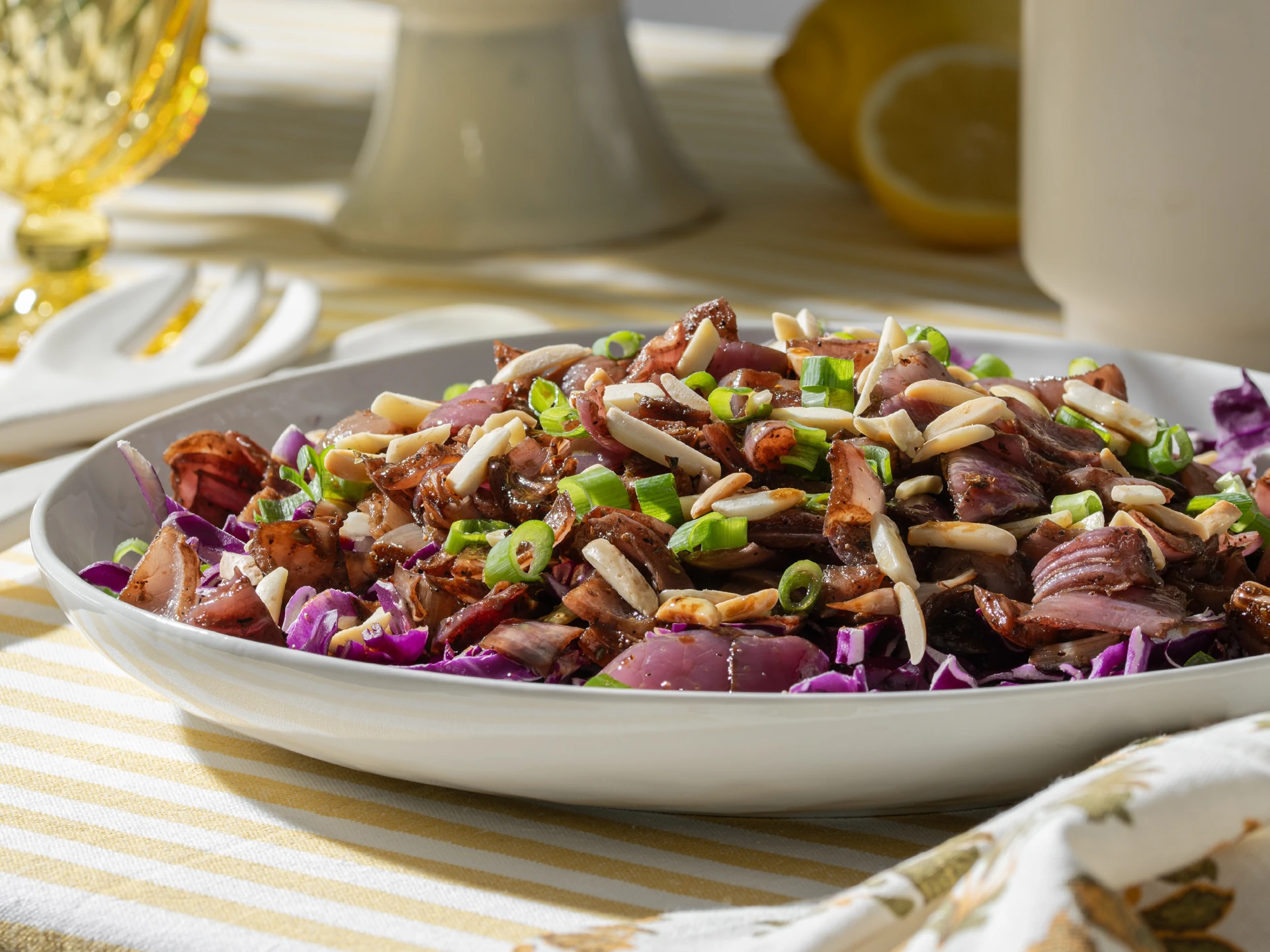 Roasted Red Onion Cabbage Salad
