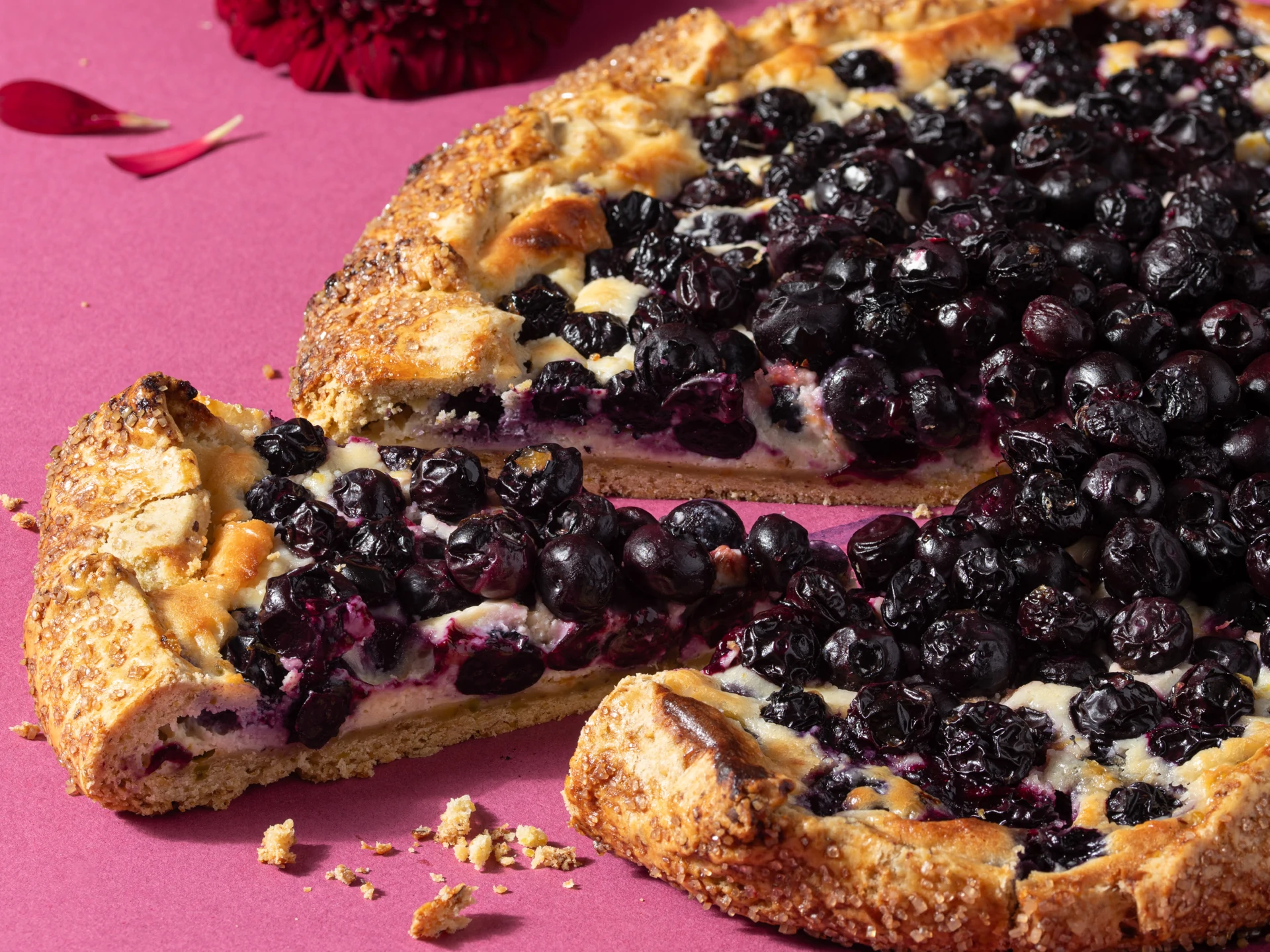 Sweet Cheese Blueberry-Lemon Galette with Pistachio Crust