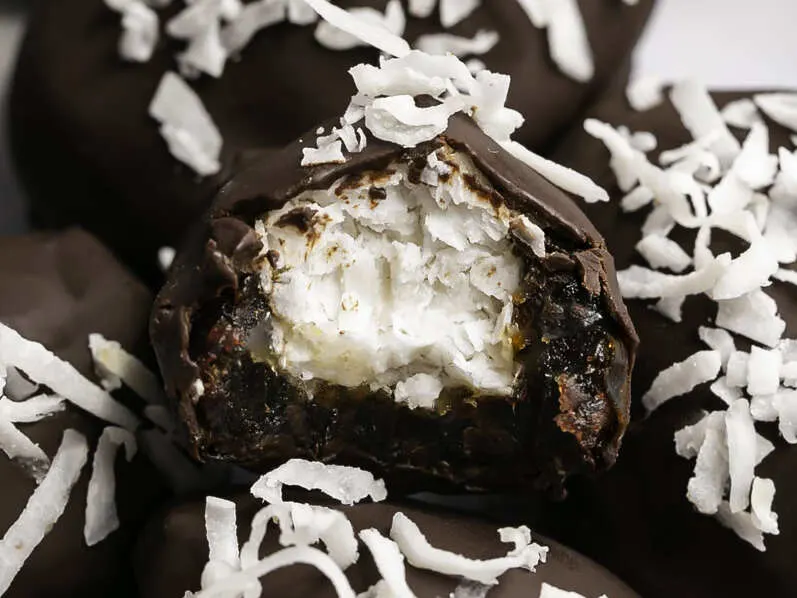 Vegan Bounty Bar Coconut Stuffed Dates