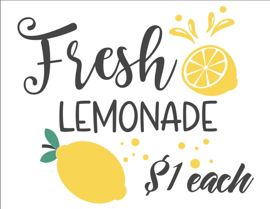 4 Printable Signs For Your Next - Fresh Lemonade Sign 1024x793