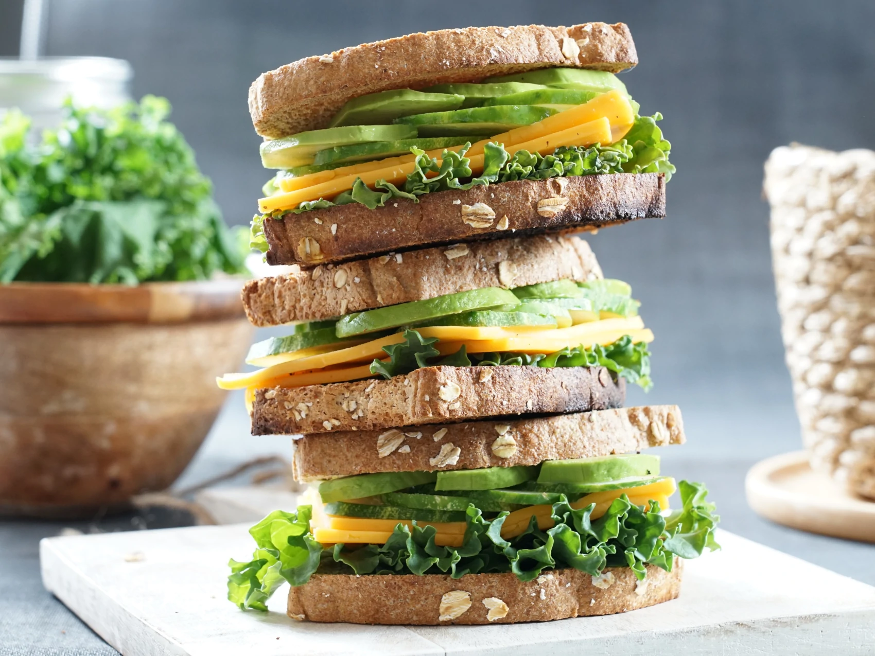 Cheddar ’n’ Greens Sandwich