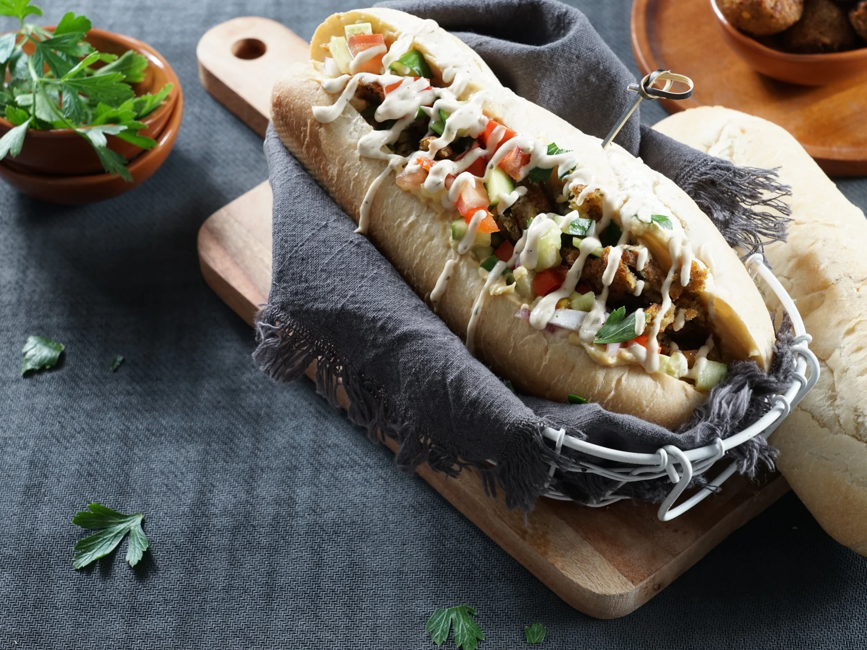 Falafel Crumble Baguettes