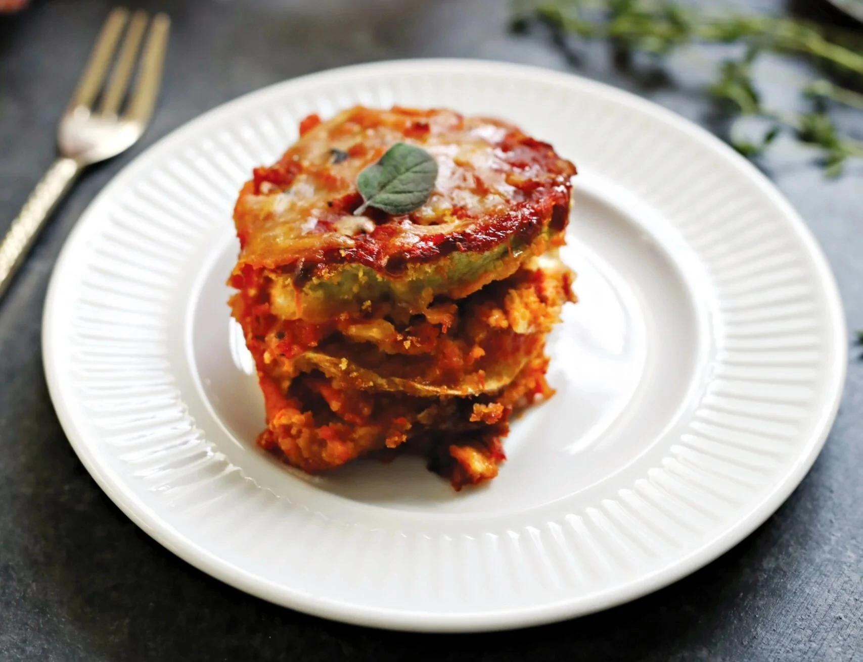 Light Layered Eggplant Parmesan