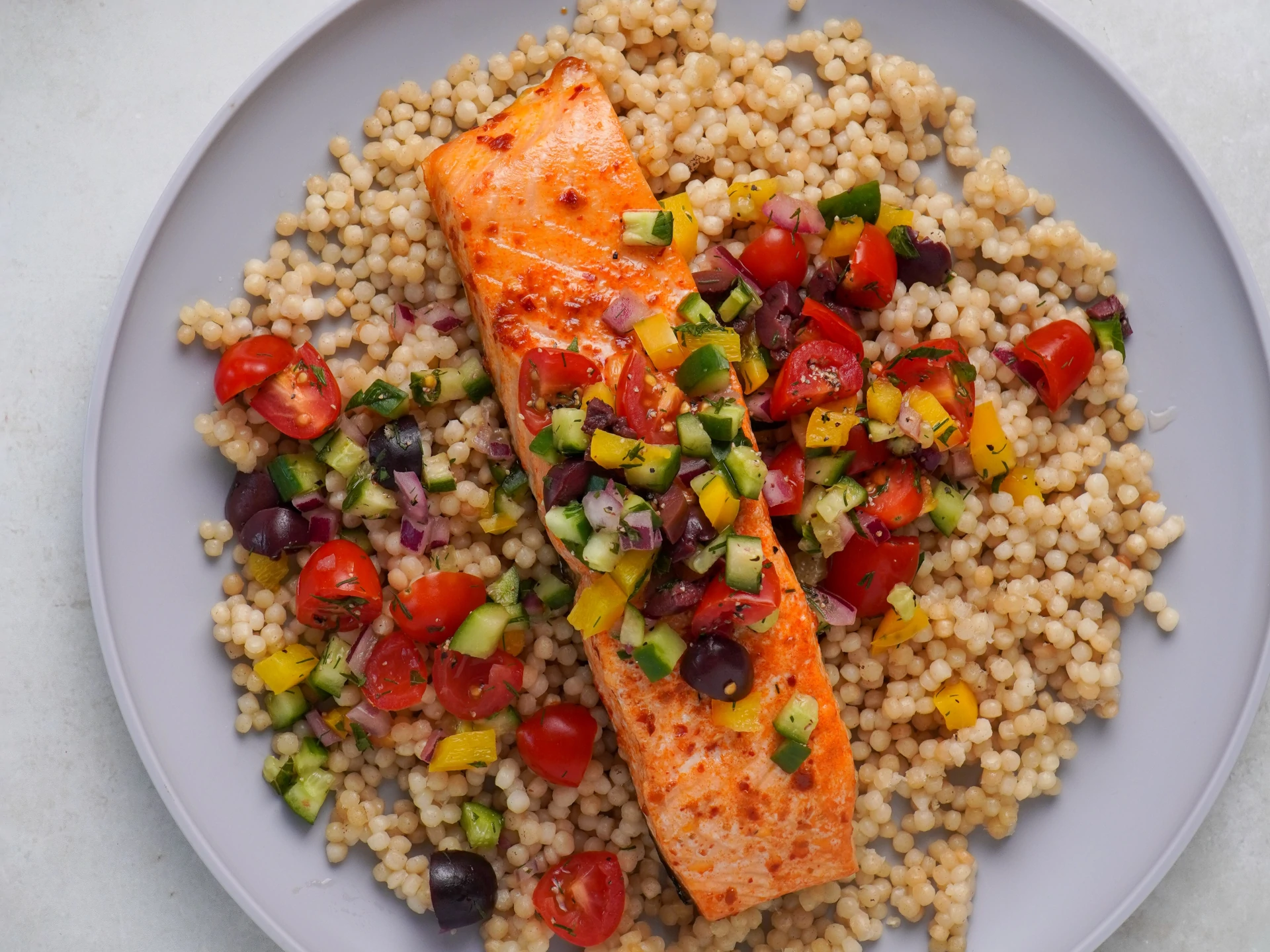 Betty Crocker Honey Harissa Salmon with Couscous and Salsa