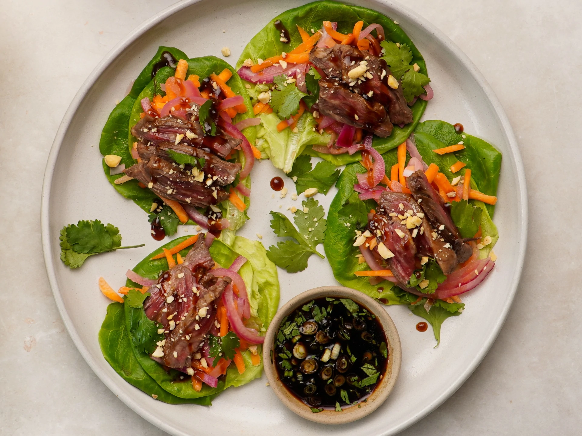 Skirt Steak Lettuce Tacos