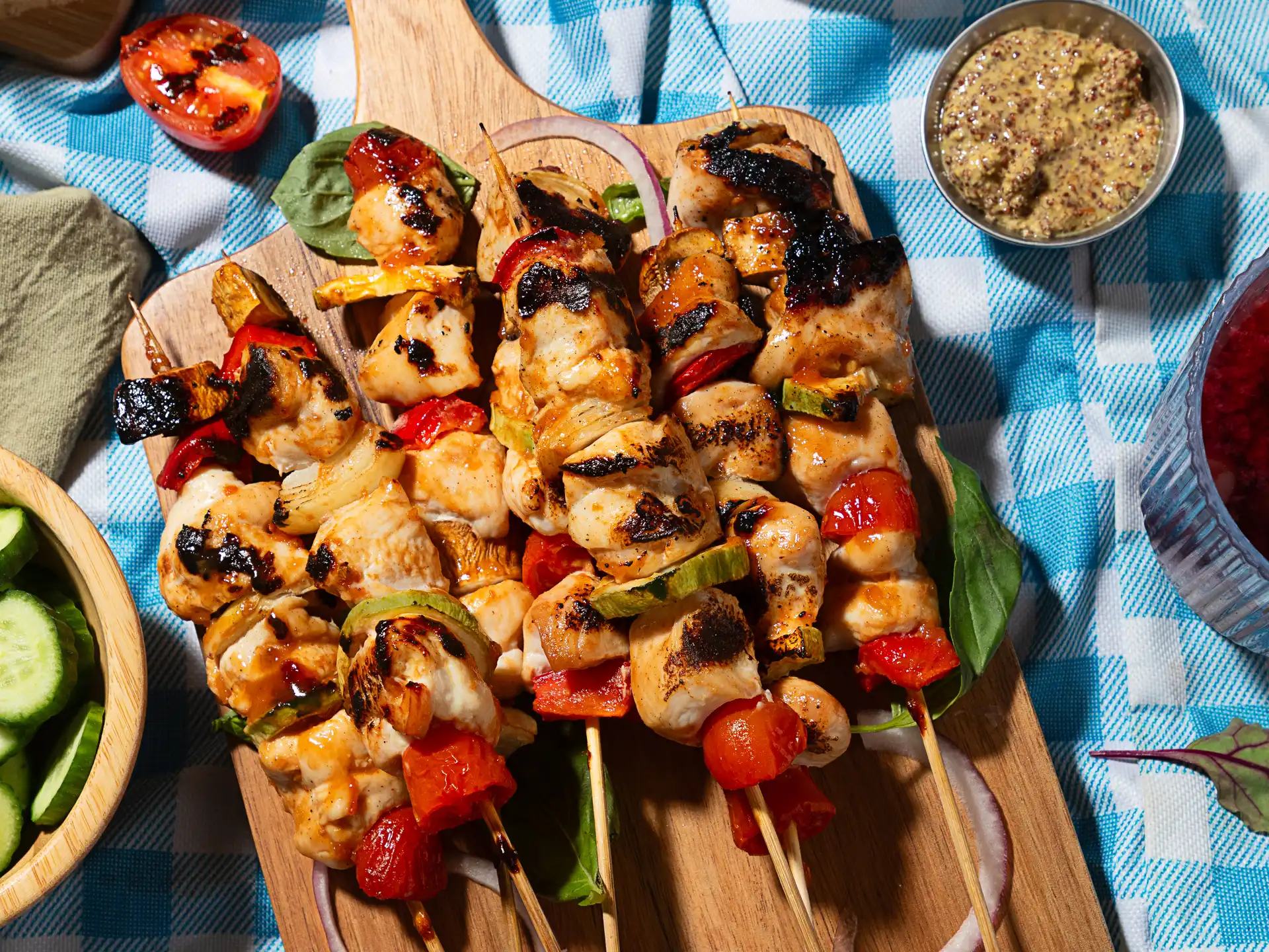 Grilled Chicken and Vegetable Skewers
