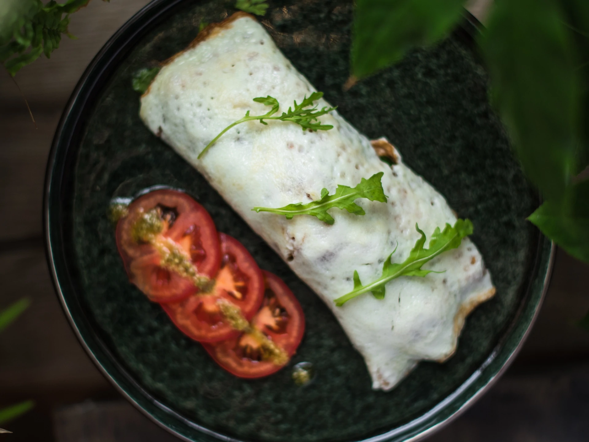 Herbed Egg White Omelet with Cheese and Zucchini