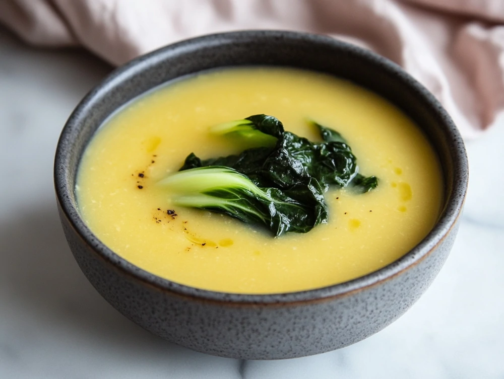 Red Lentil Soup with Bok Choy