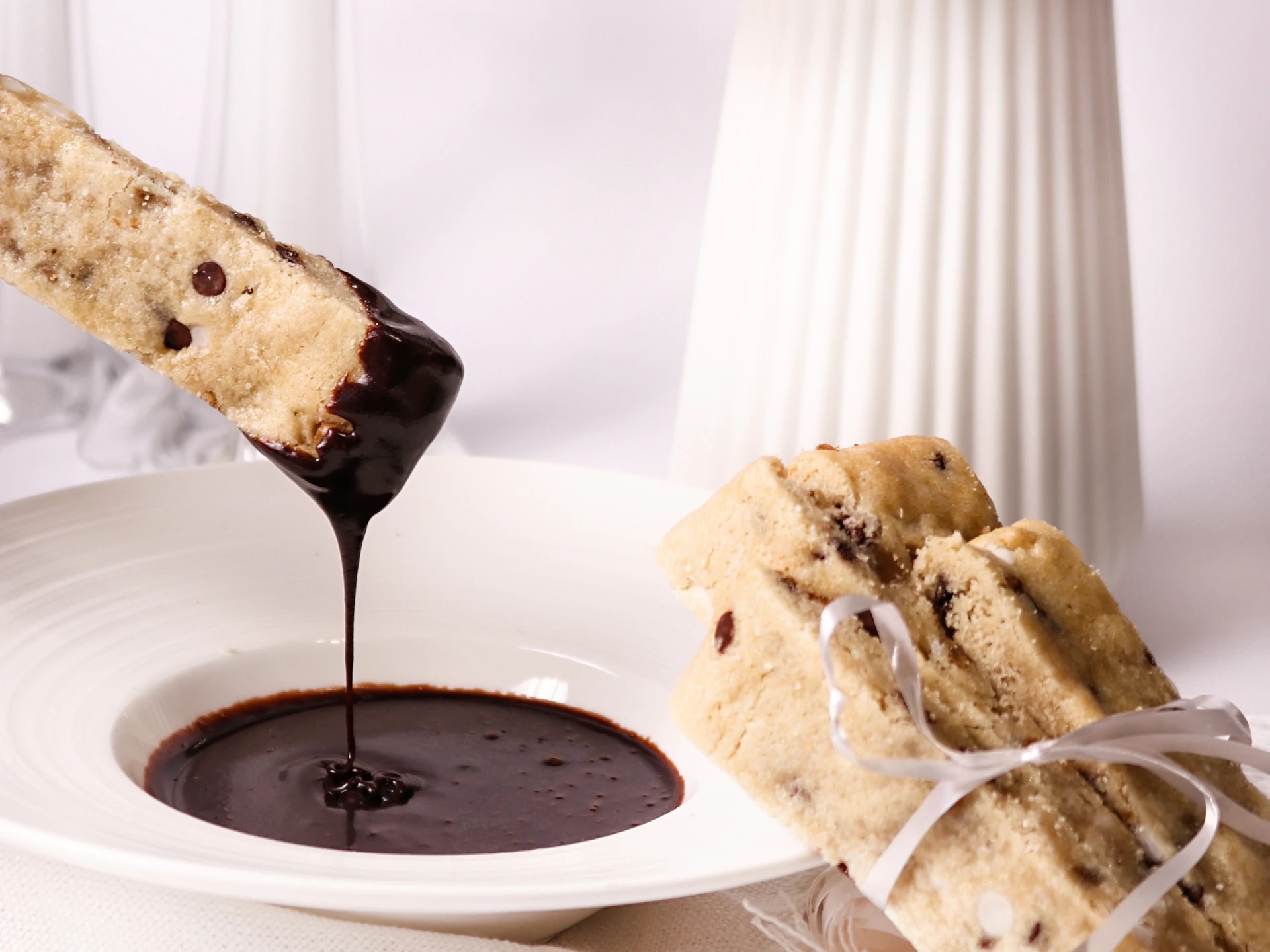 Chocolate Chip Cookie Sticks and Hot Fudge Dip