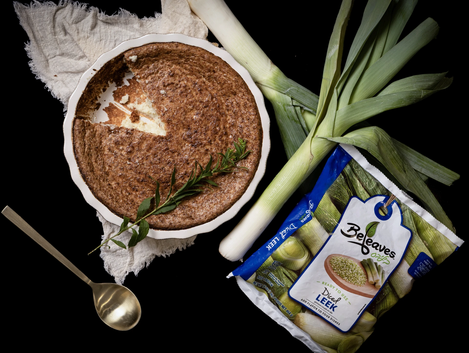 Crispy Leek and Potato Kugel