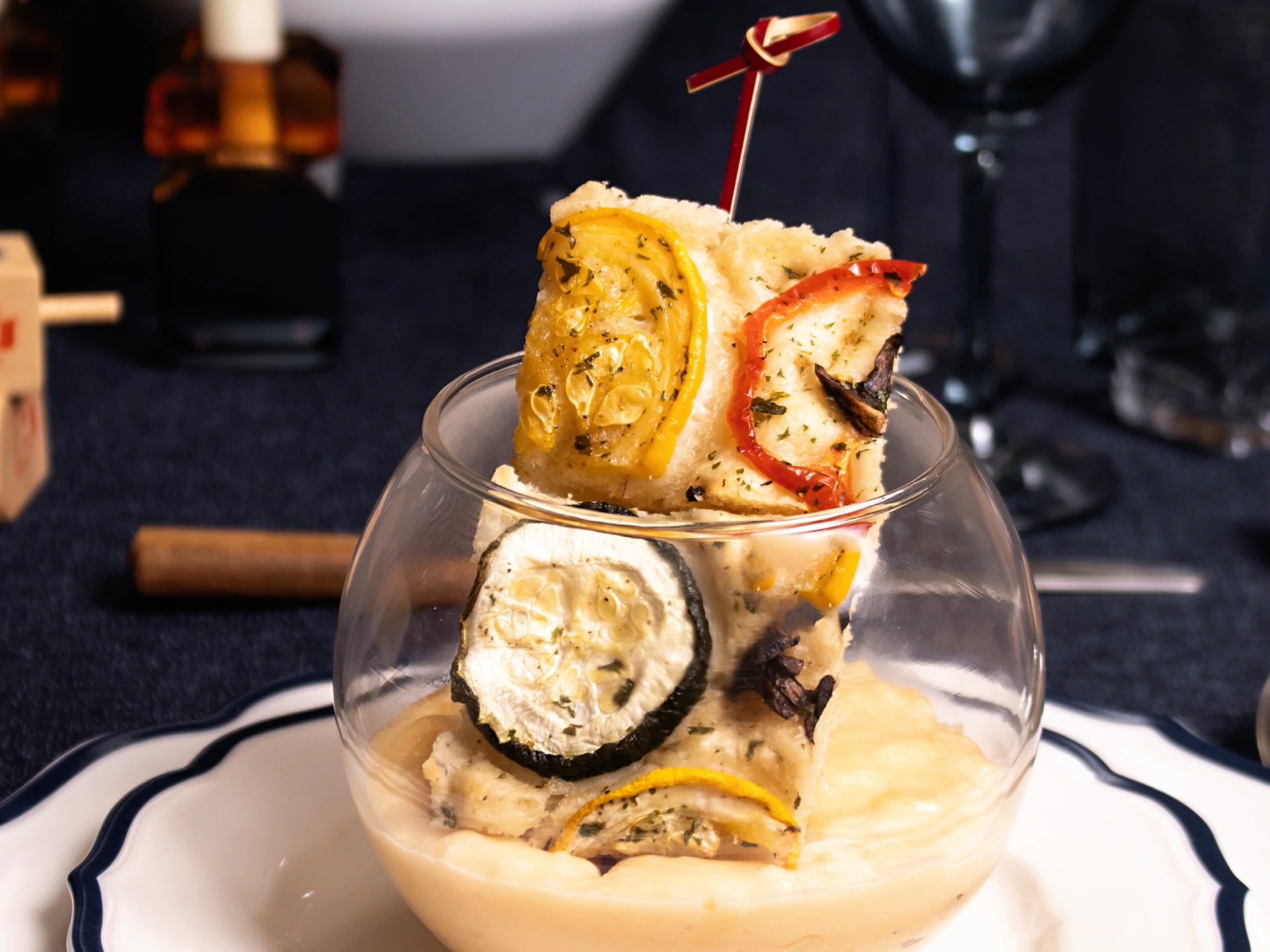 Roasted Vegetable Focaccia with Cheesy Dipping Sauce